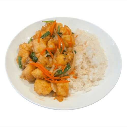 Tofu Teriyaki Rice Dish.