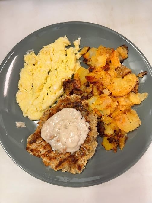 Country Fried Steak and Eggs.