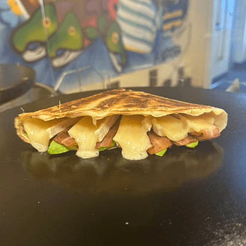 Brie Bacon and Avocado Crepe