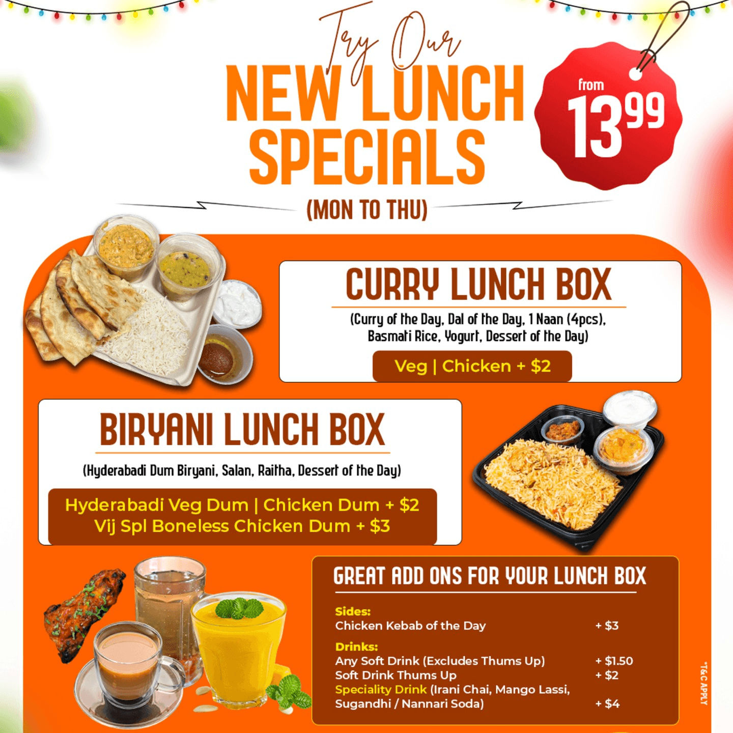 Week Day Lunch Specials (Mon - Thurs)