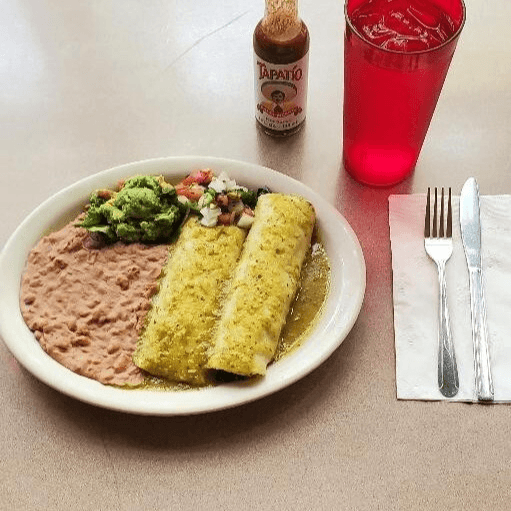 2 Vegan Spinach Enchiladas.