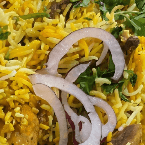 Aloo Channa Over Rice.