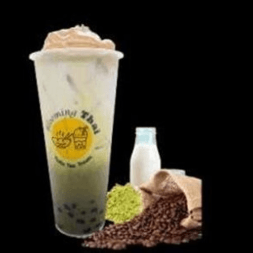 Dalgona Coffee Boba Matcha Latte.