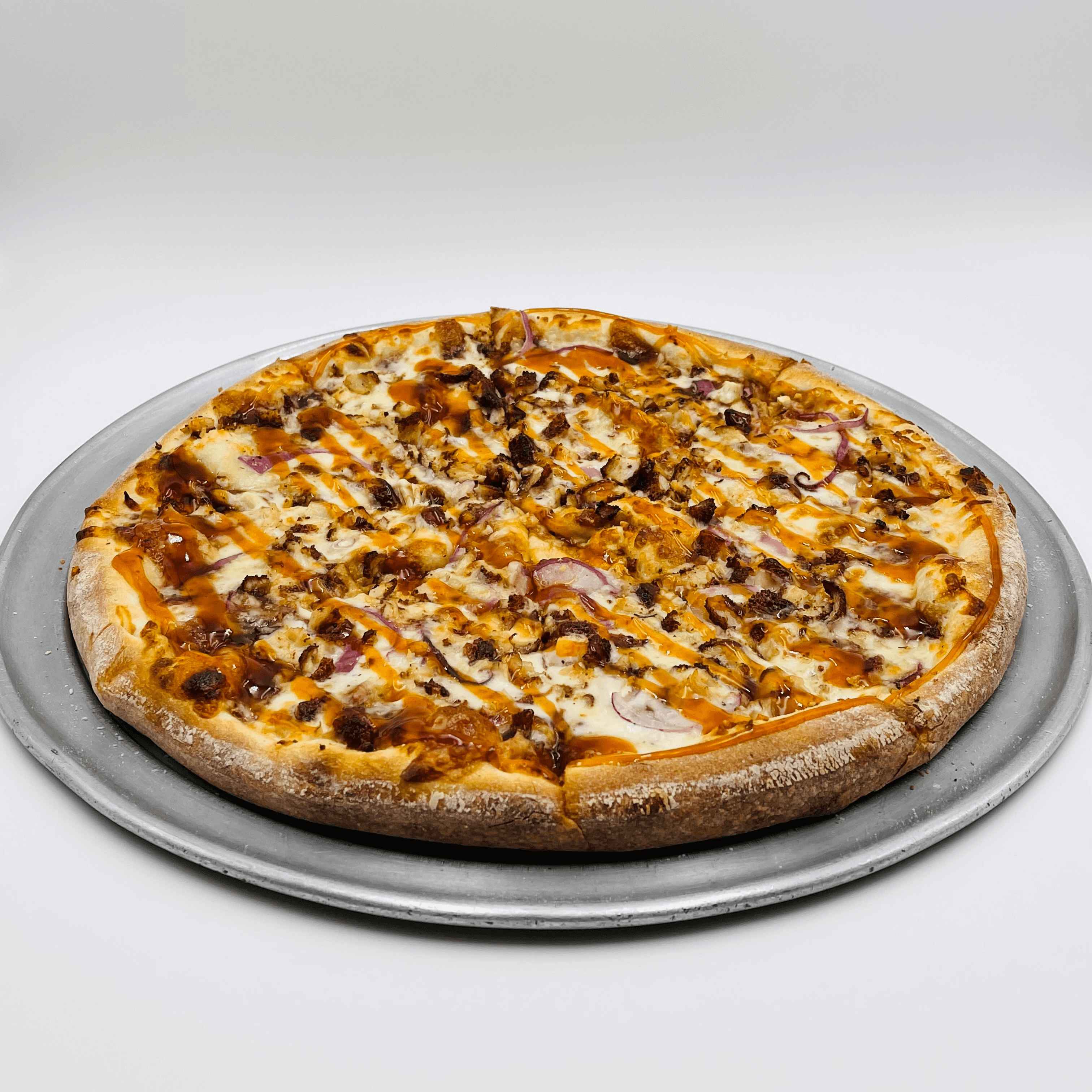 BBQ Chicken pizza + Hot Honey.