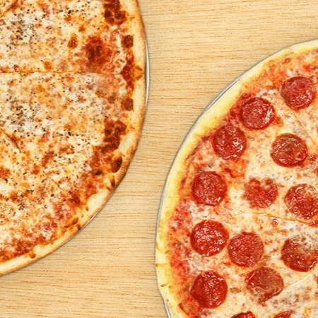 Two 14" Pizzas 1 - Topping.