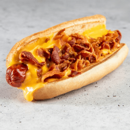 Bacon Cheese Hot Dog.