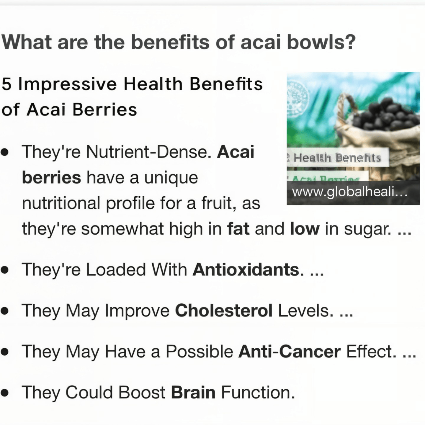 What are the benefits of Açaí berry?