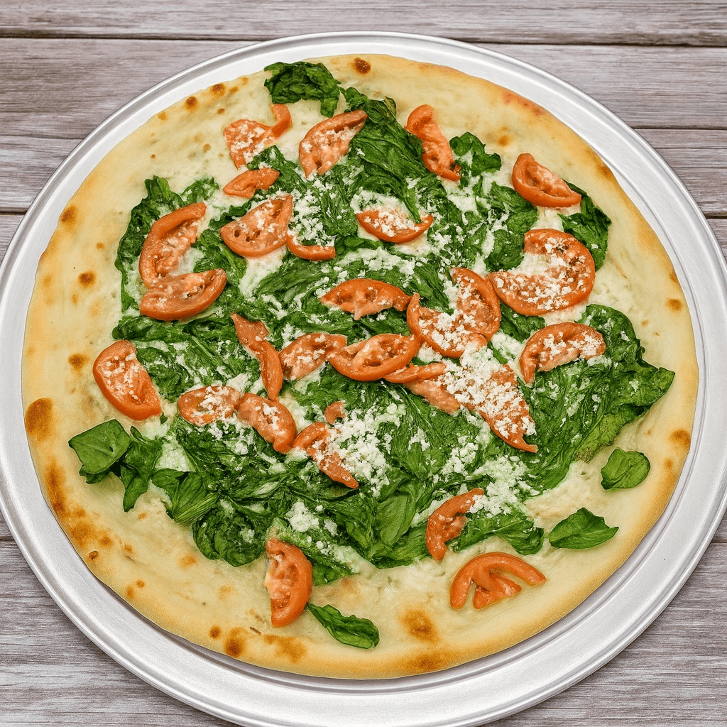 Roma Spinach Pizza.