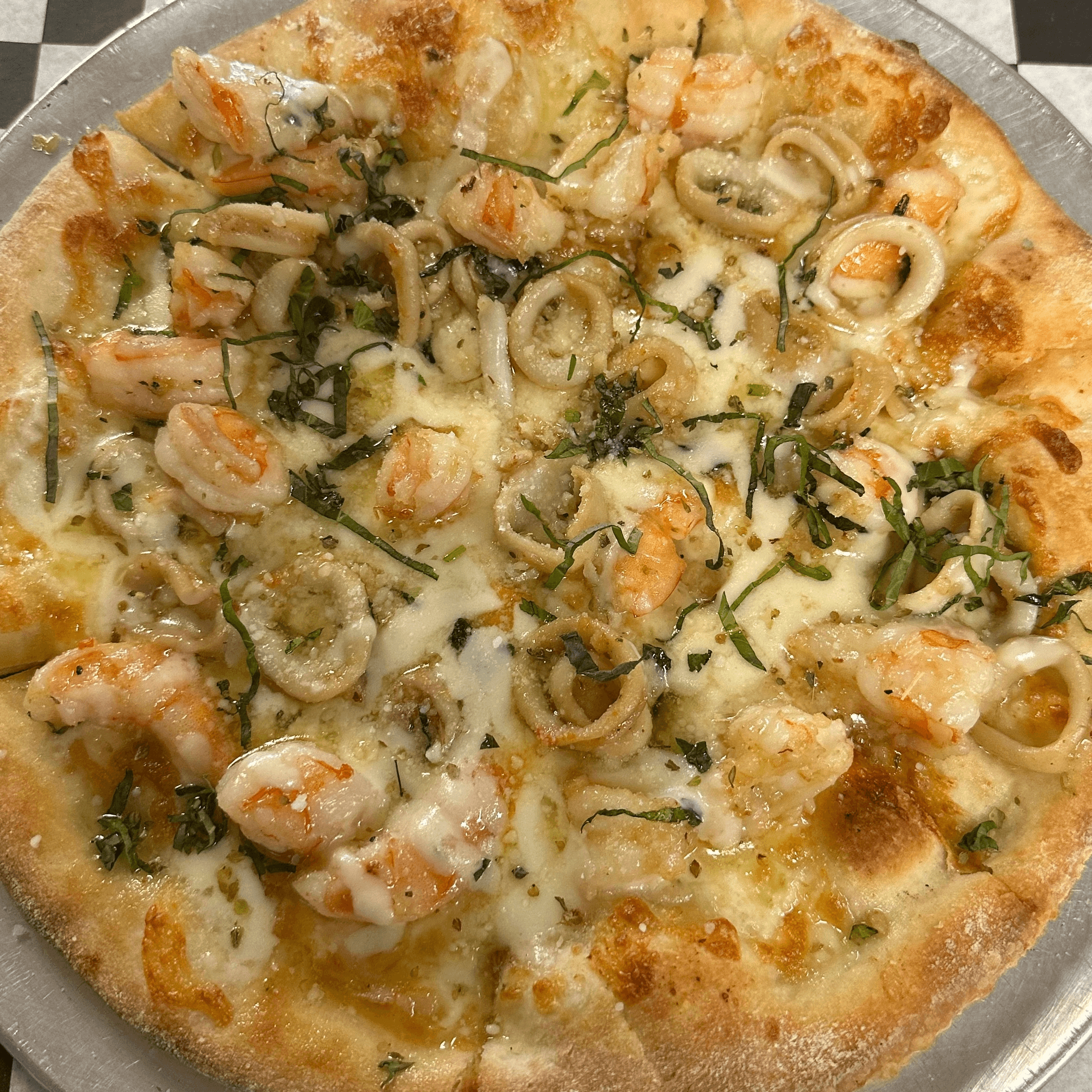 Seafood Pizza.