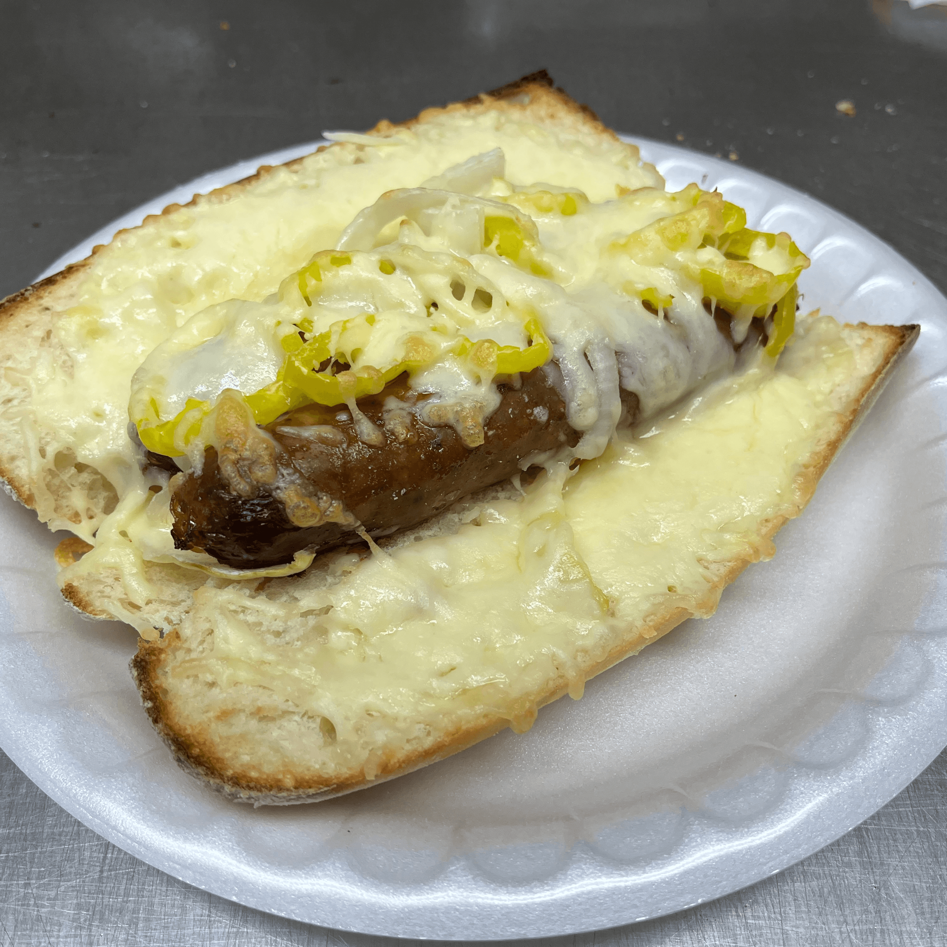 Italian Sausage & Cheese Sandwich.