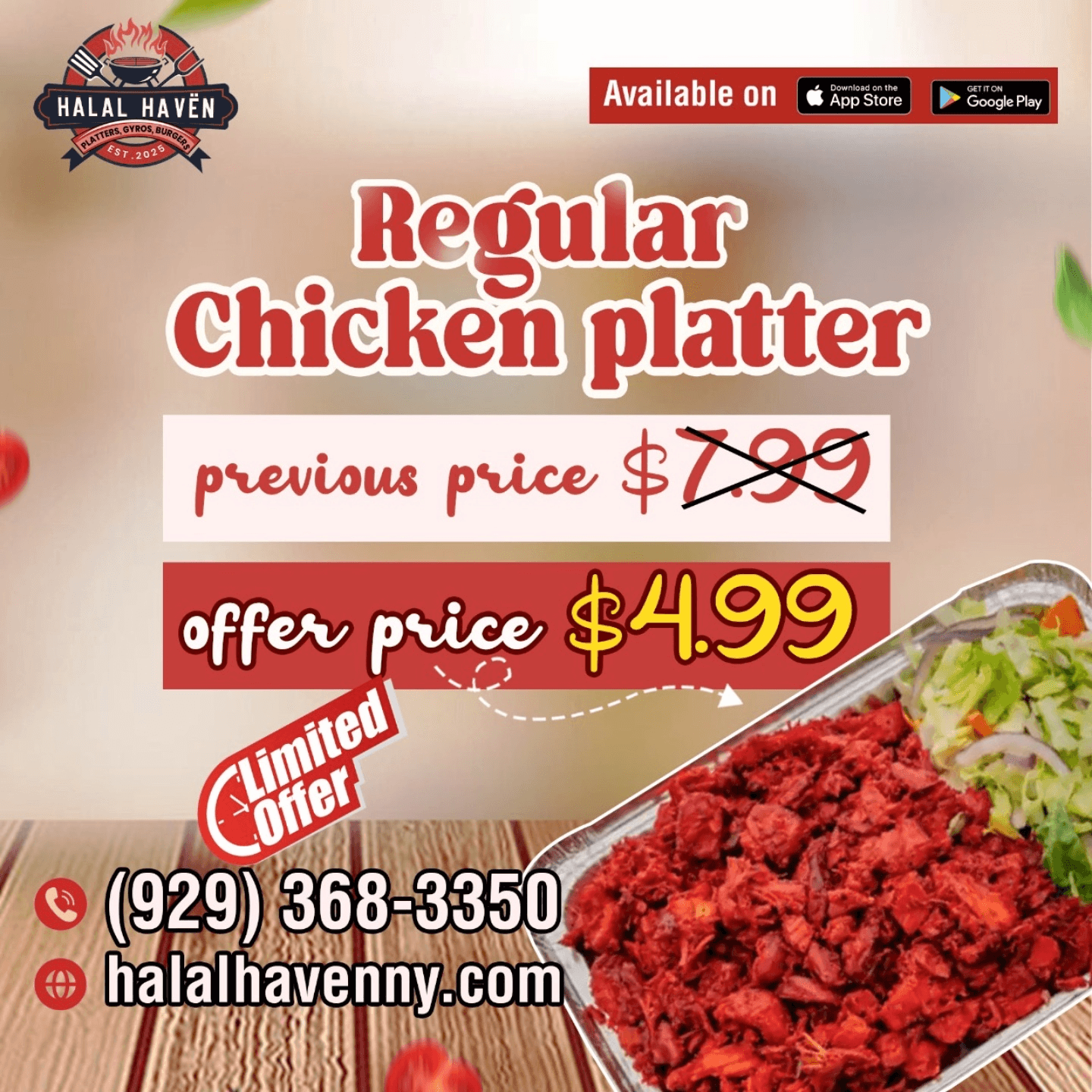 Chicken Platter $4.99 Deal