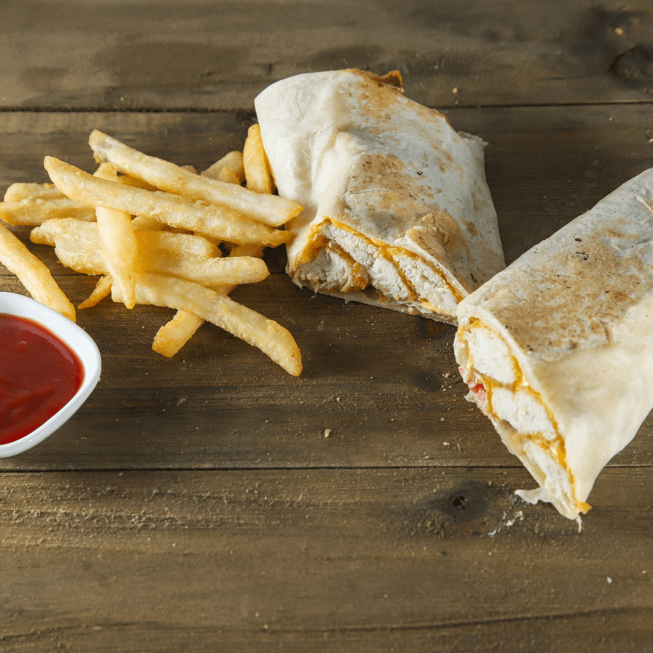 Crispy chicken wrap.