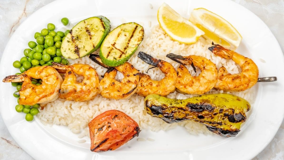 Jumbo Shrimp Kebab.