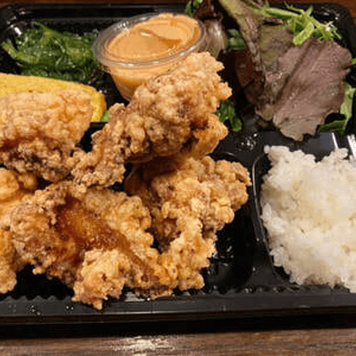 Chicken (Organic Jidori) Karaage Bento　地鳥の唐揚げ弁当