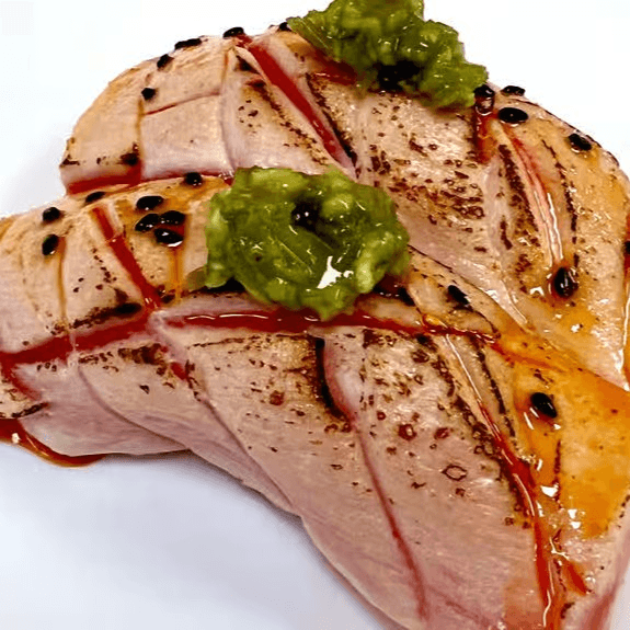 Torched Yellowtail Sushi.