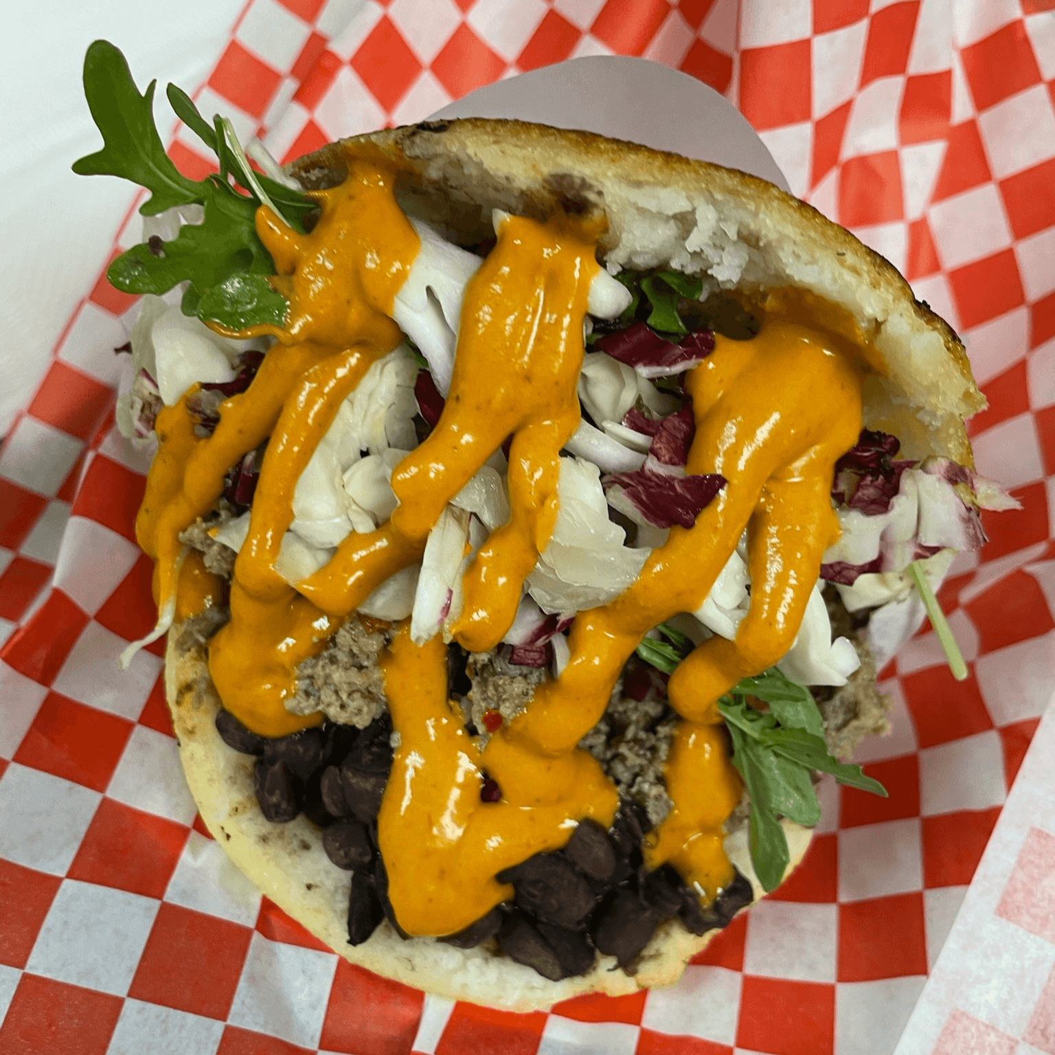 Arepa de chorizo by Chef Aron Sanchez.