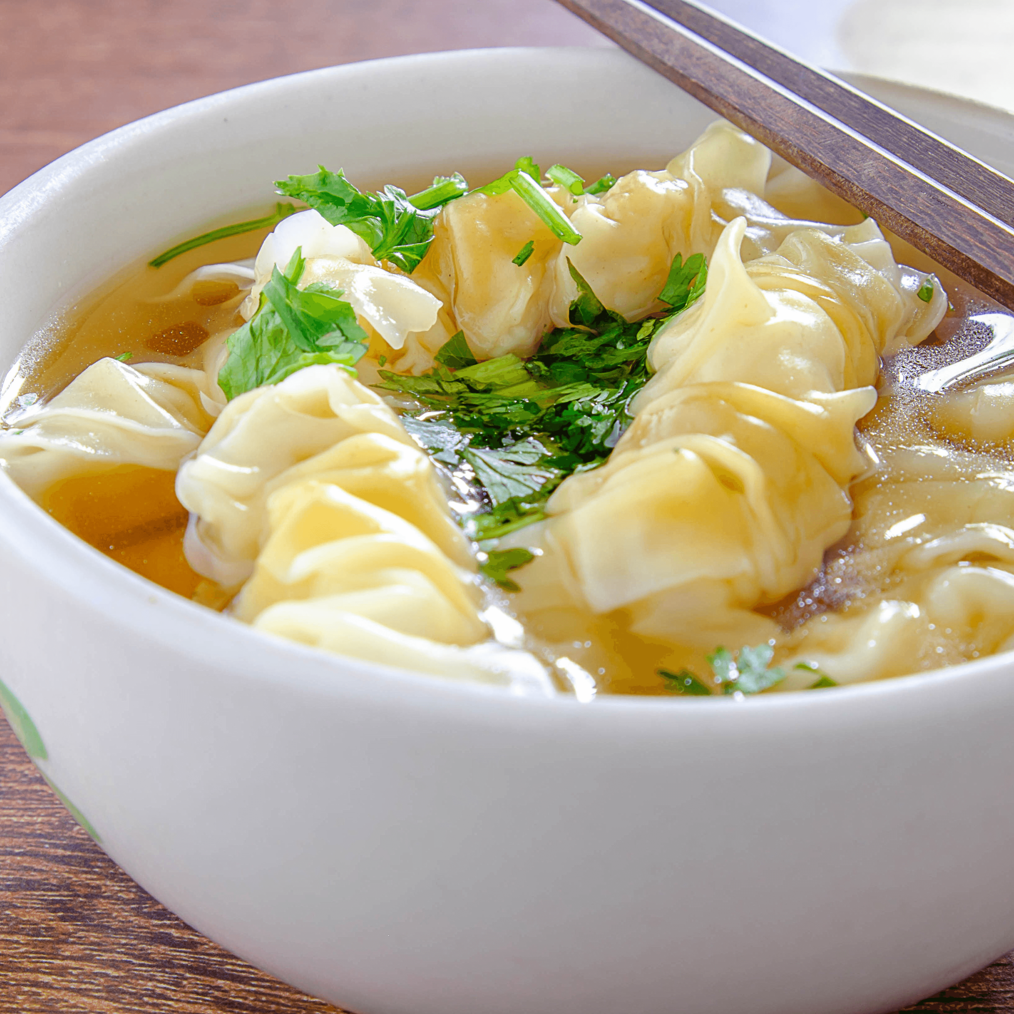 Chicken Dumplings Noodle Soup.
