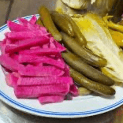 Side Pickles & Turnip.