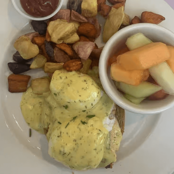 Salmon benedict brunch.