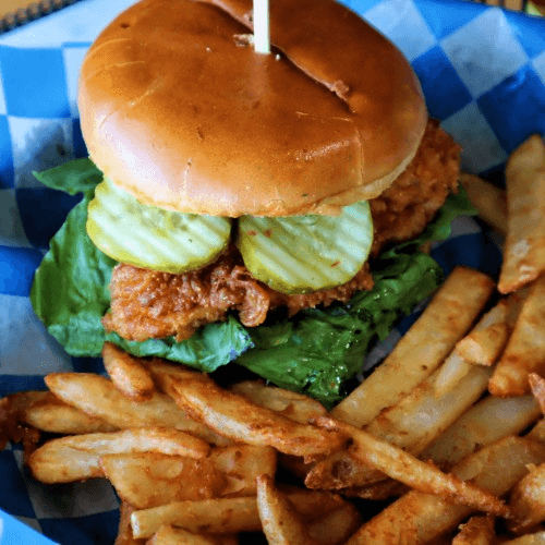 Cluckin Chicken Sandwich.