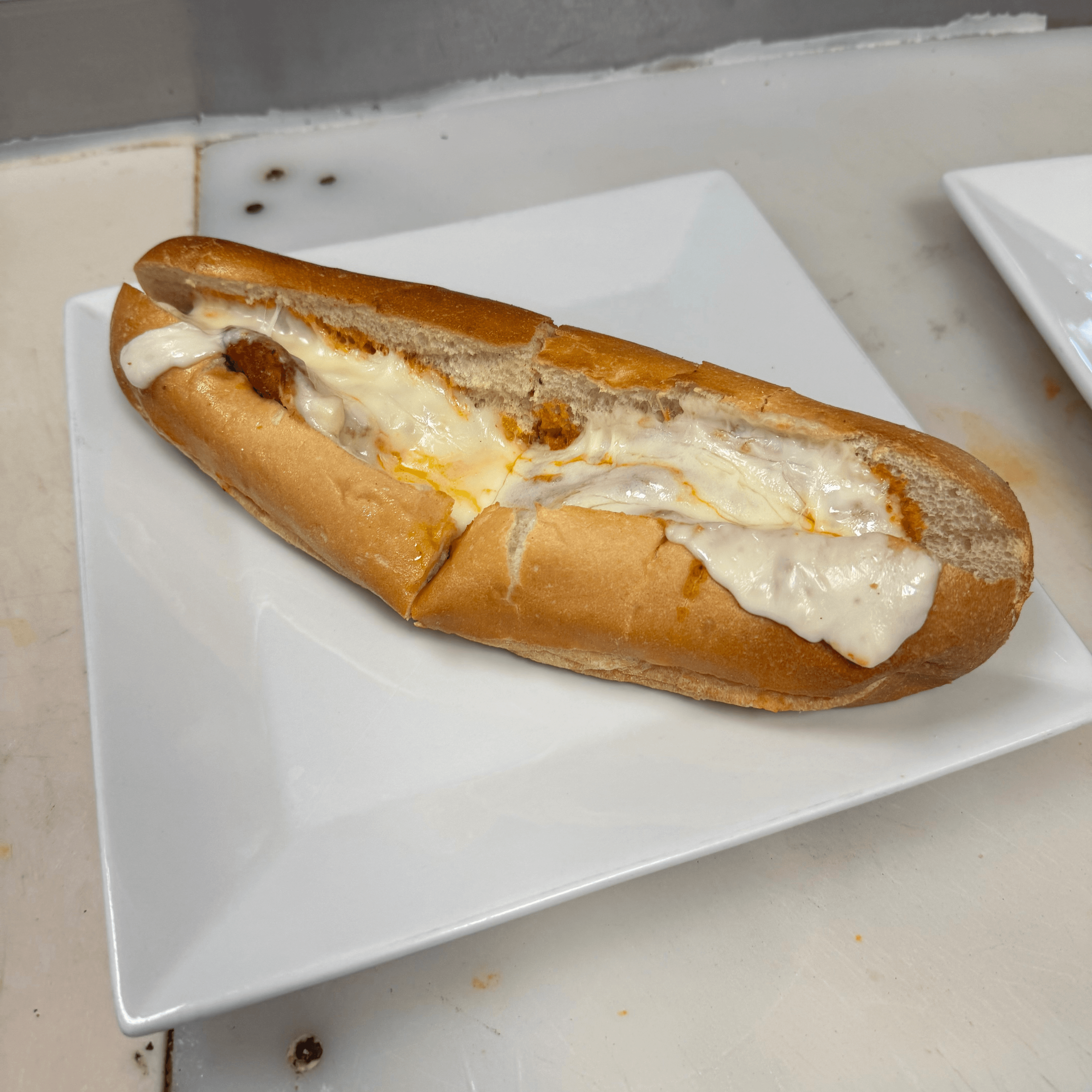 Eggplant Parmigiana Sandwich.