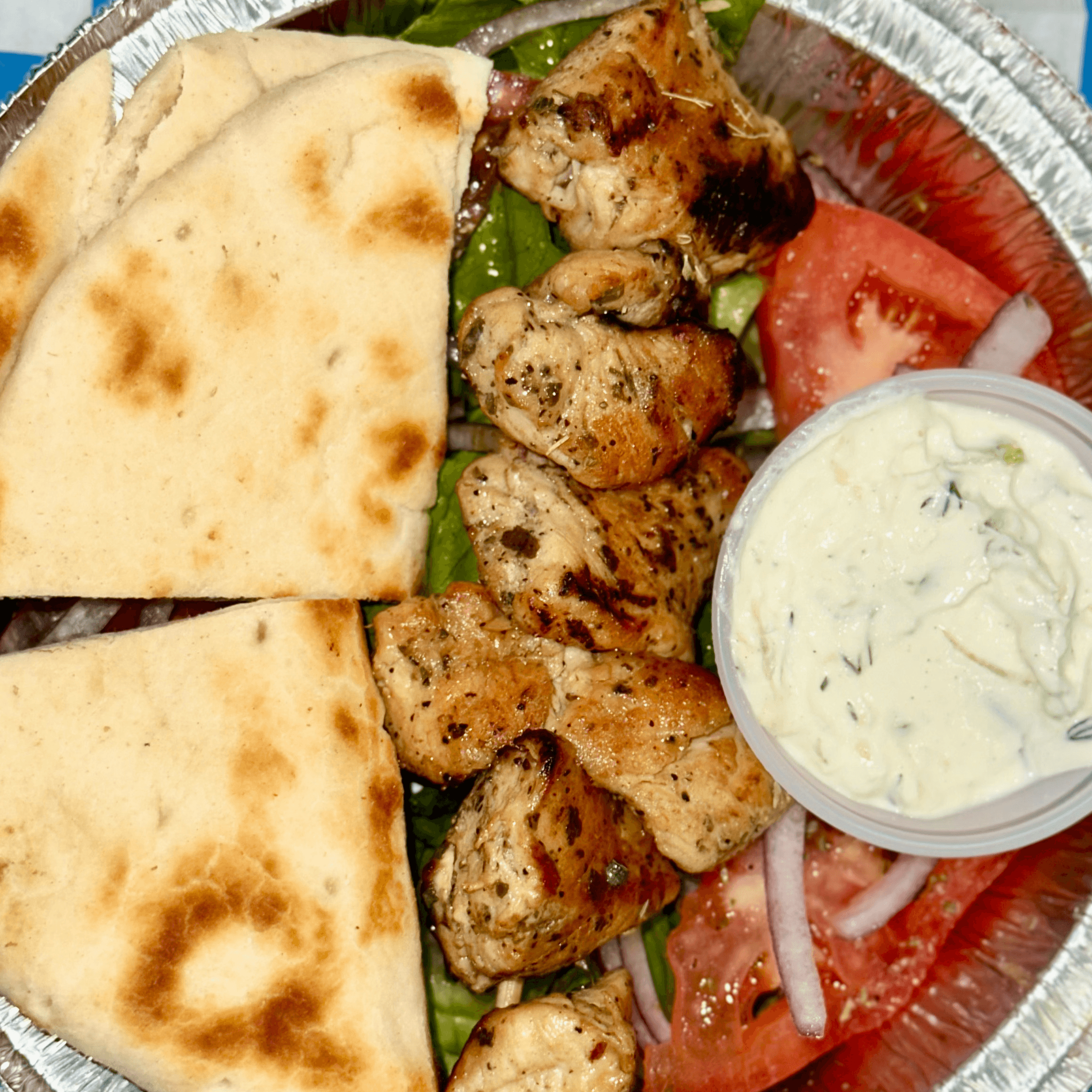 Chicken Souvlaki Skewer.