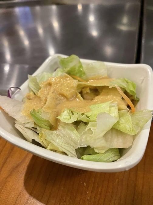 House Salad with Ginger Dressing.
