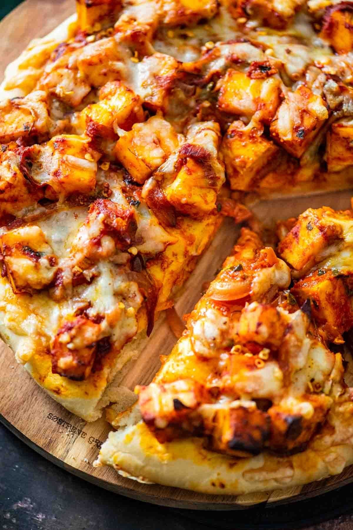 Paneer Tikka Masala Pizza.