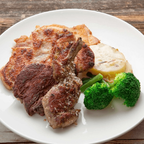 G08 Grilled Lemongrass Pork Chop with Chicken Steak