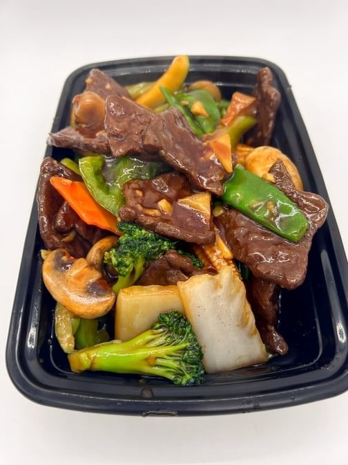 Beef with mixed vegetables.