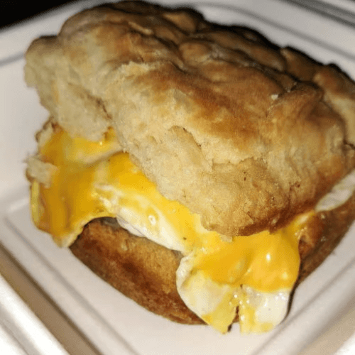 Sausage Egg and Cheese Biscuit.