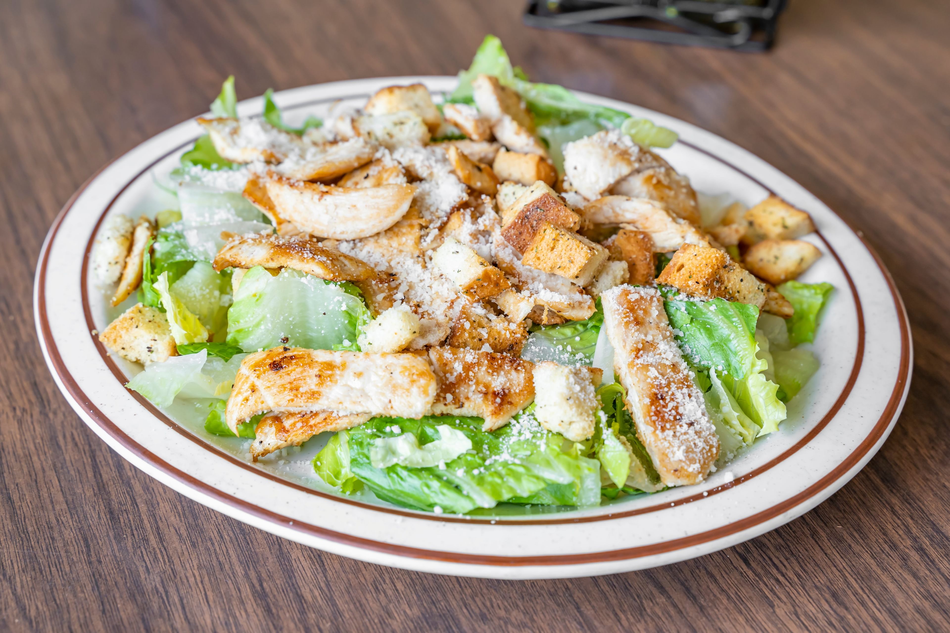 Grilled Chicken Caesar Salad.