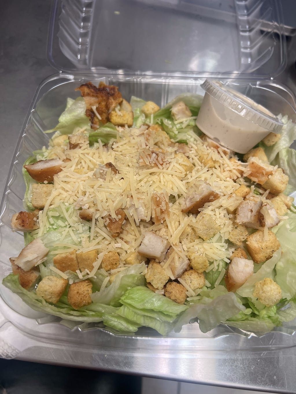 Grilled chicken Caesar salad.