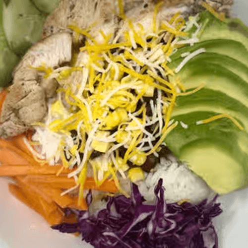 Avocado Chicken Rice Bowl.