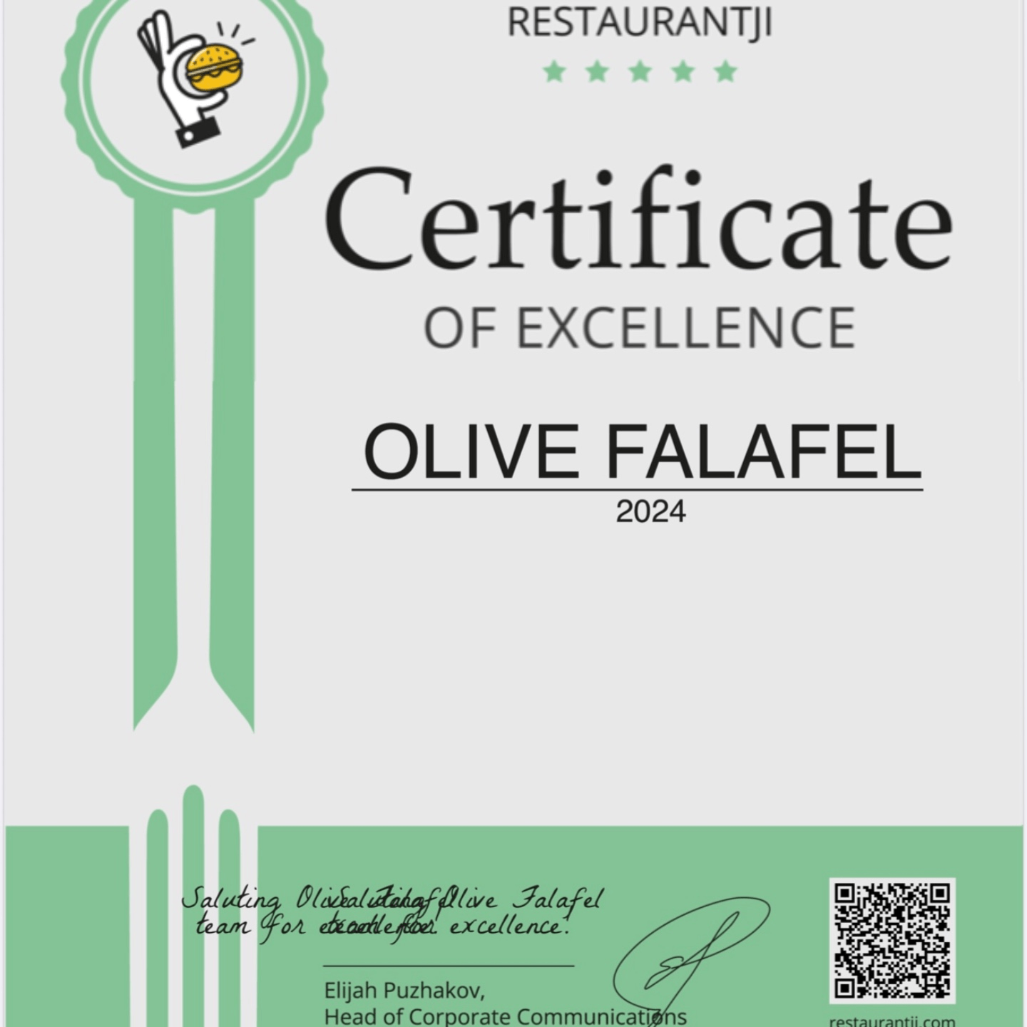Award winning Restaurant 
