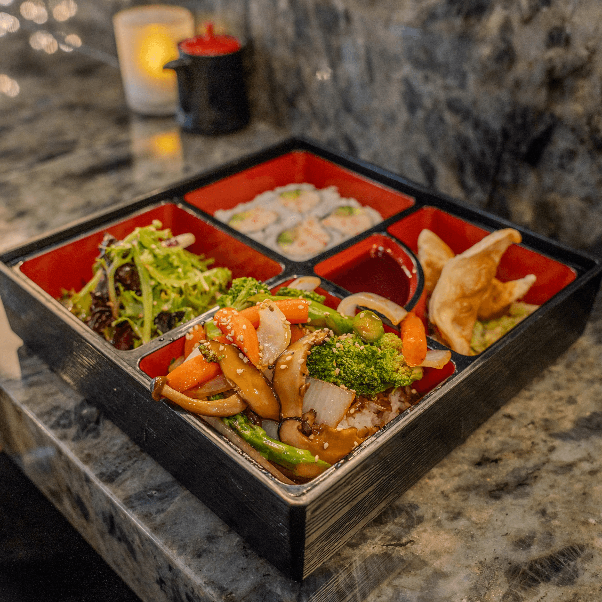 Vegetable Teriyaki Bento.