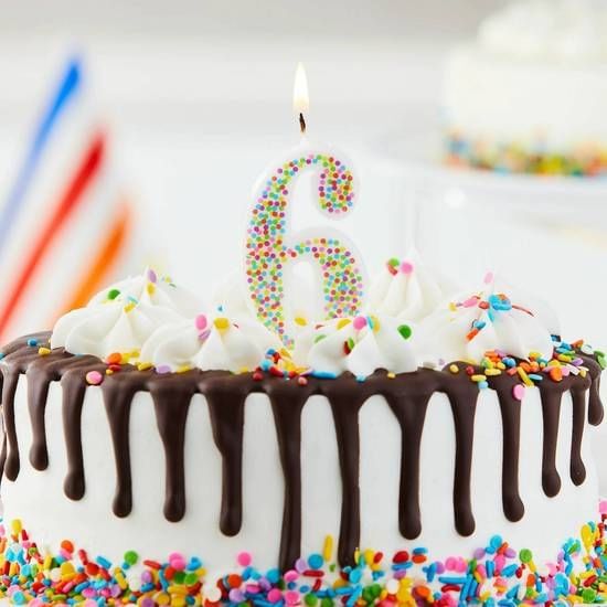 NUMBER 6 BIRTHDAY CANDEL.