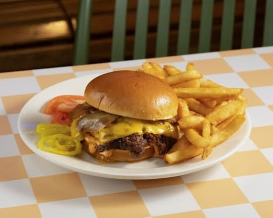 Buzzin Burger + Fries.