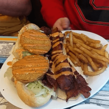 The "fried zydeco" sandwich.