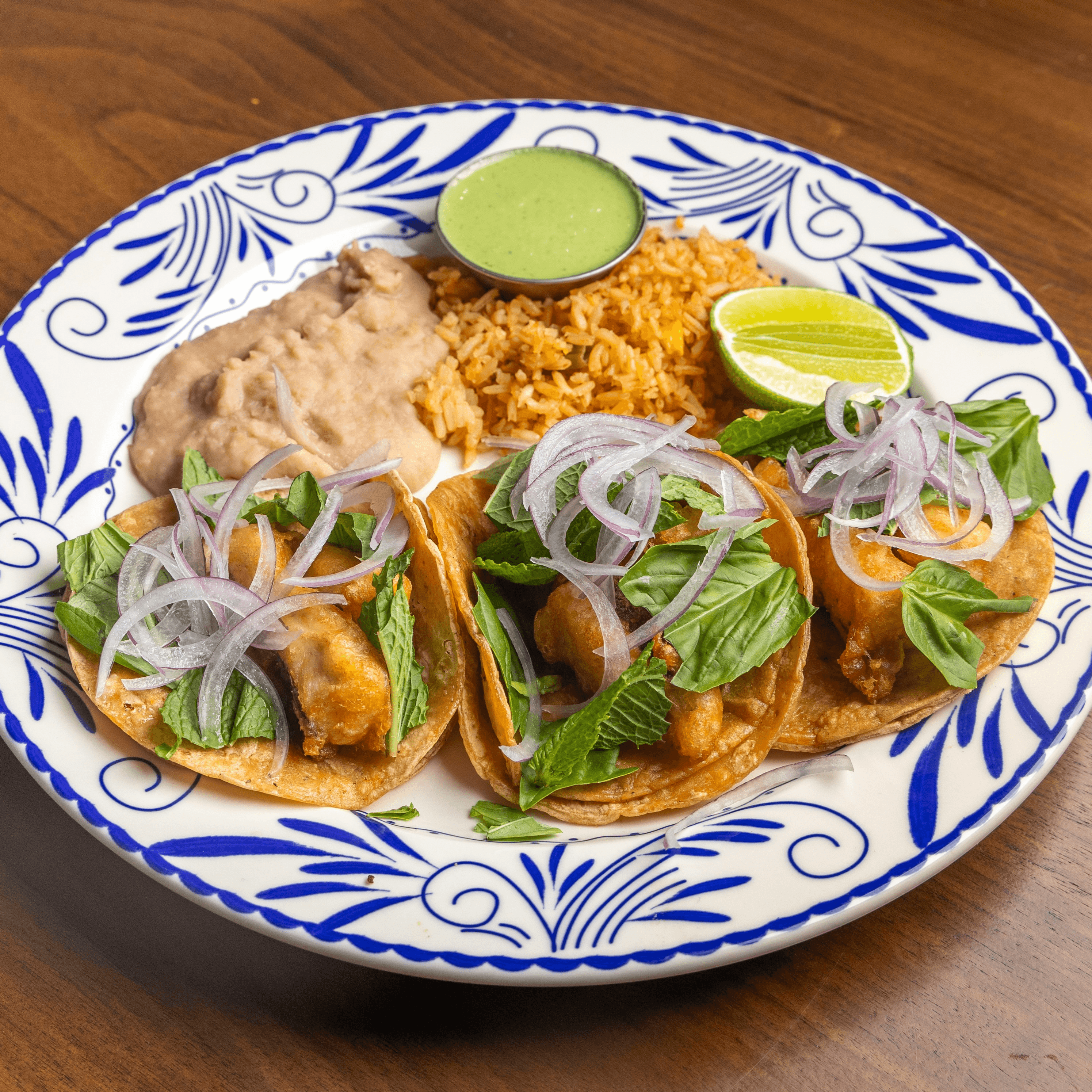 Branzino Fish Taco Platter.