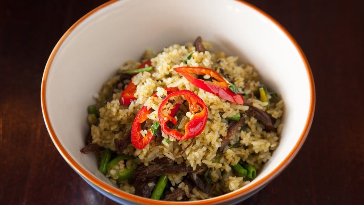 Khao Pad Gang Kiew Wan - Green Curry Fried Rice.