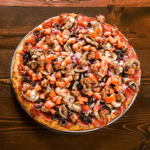 Garlic combination pizza.