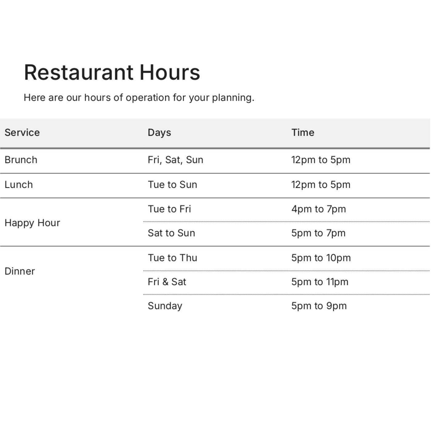 Hours & Location 