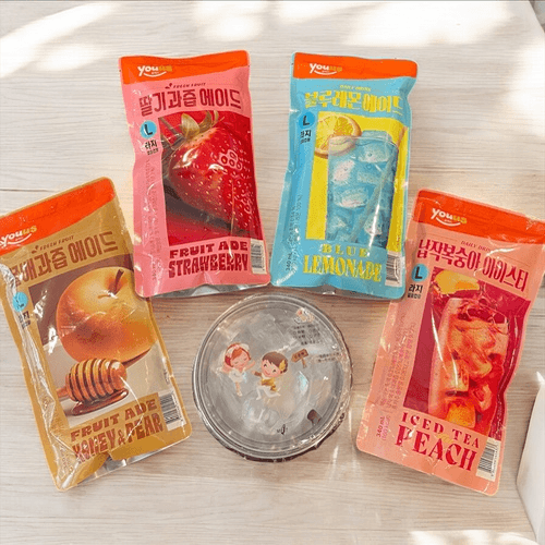 Korean Pouch Drinks.