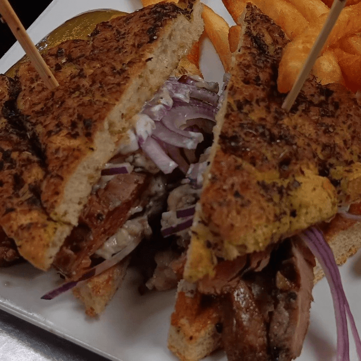 Marinated Flank Sandwich.