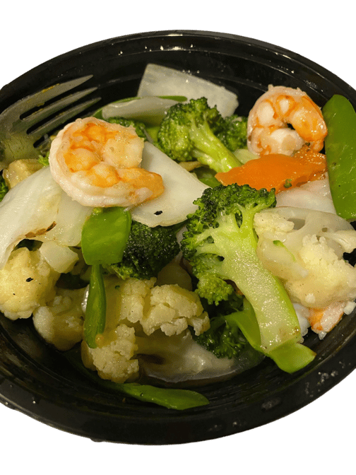 Shrimp with Mixed Vegetables.
