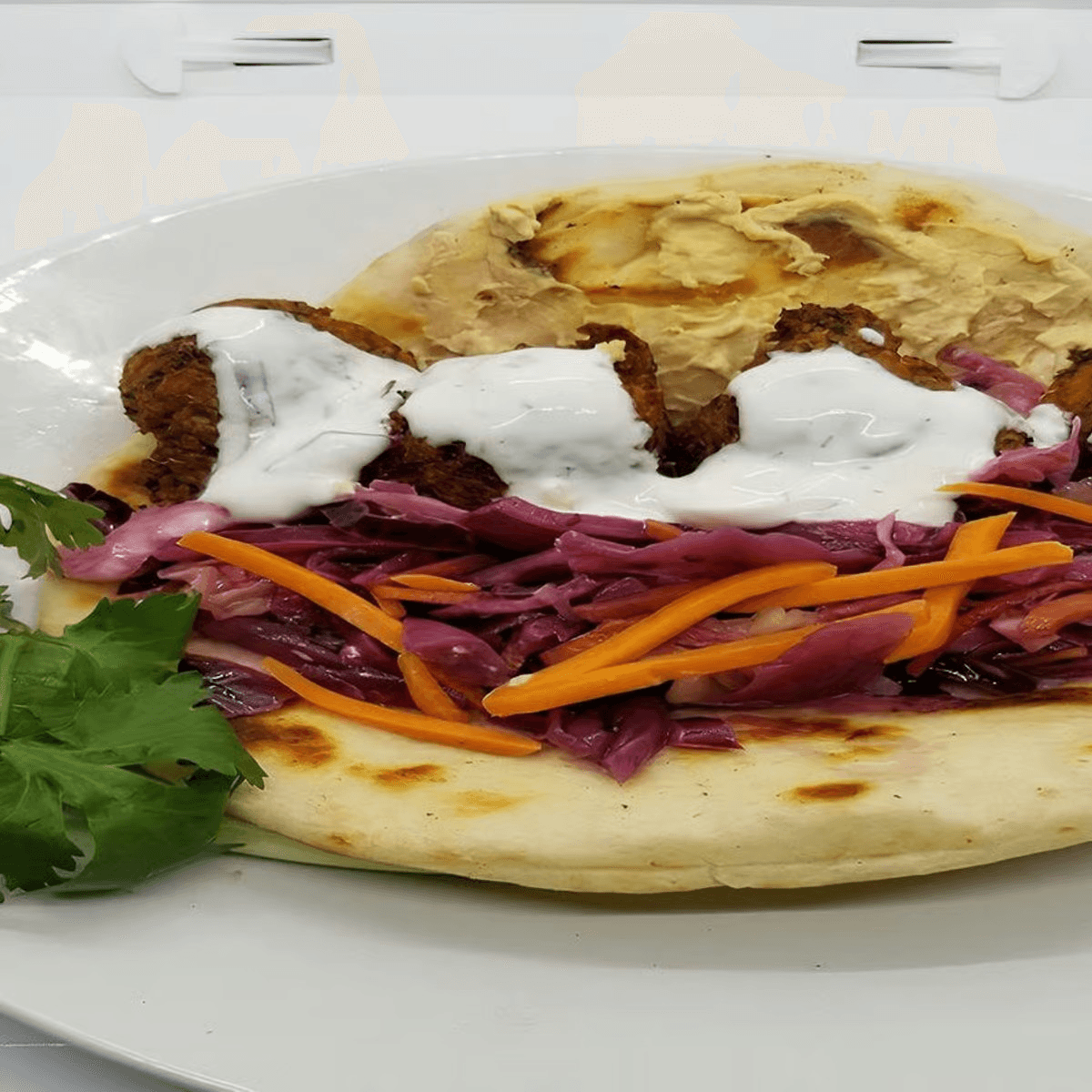 Falafel Cakes Sandwich.