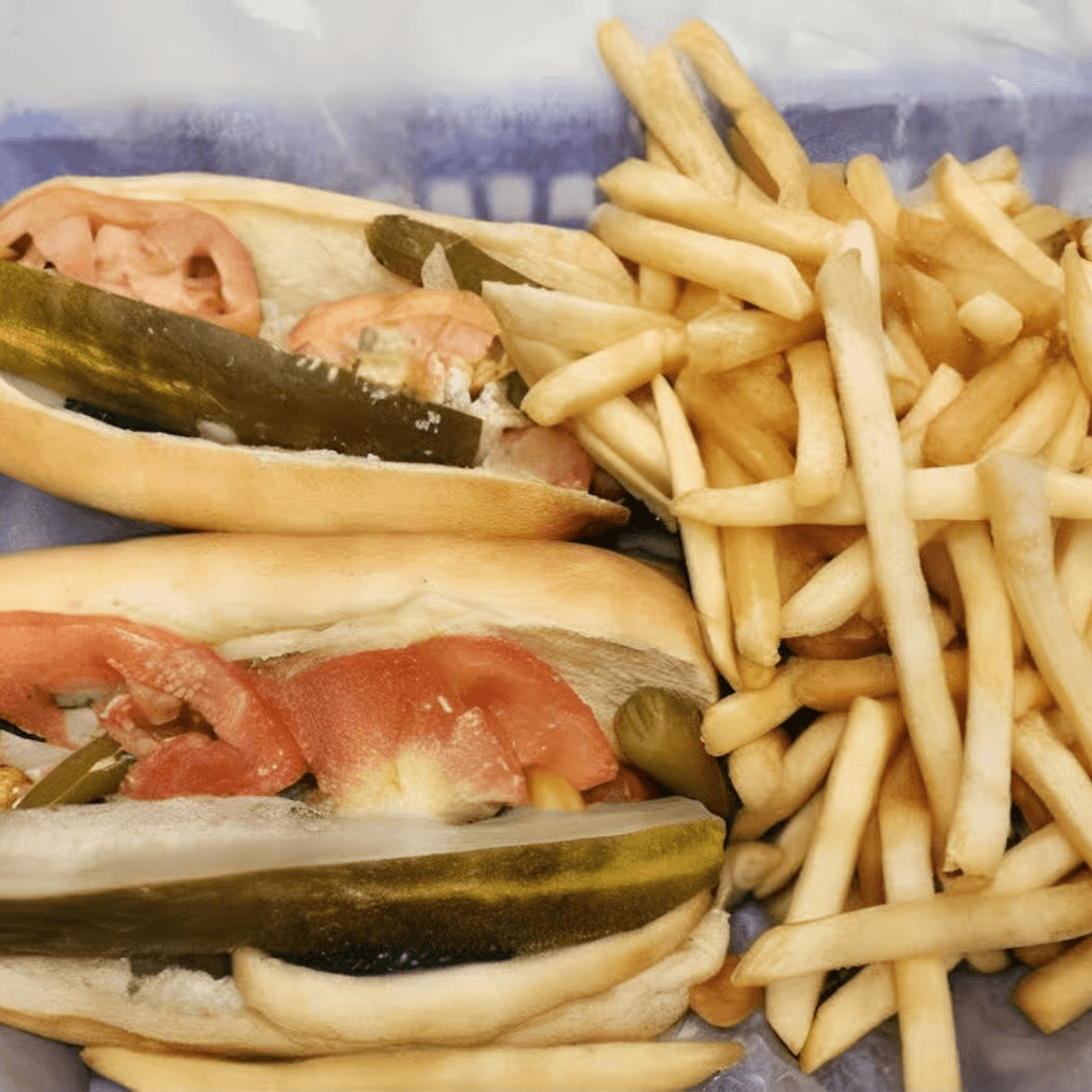 2 Hot Dawgs with Fries & Drink.