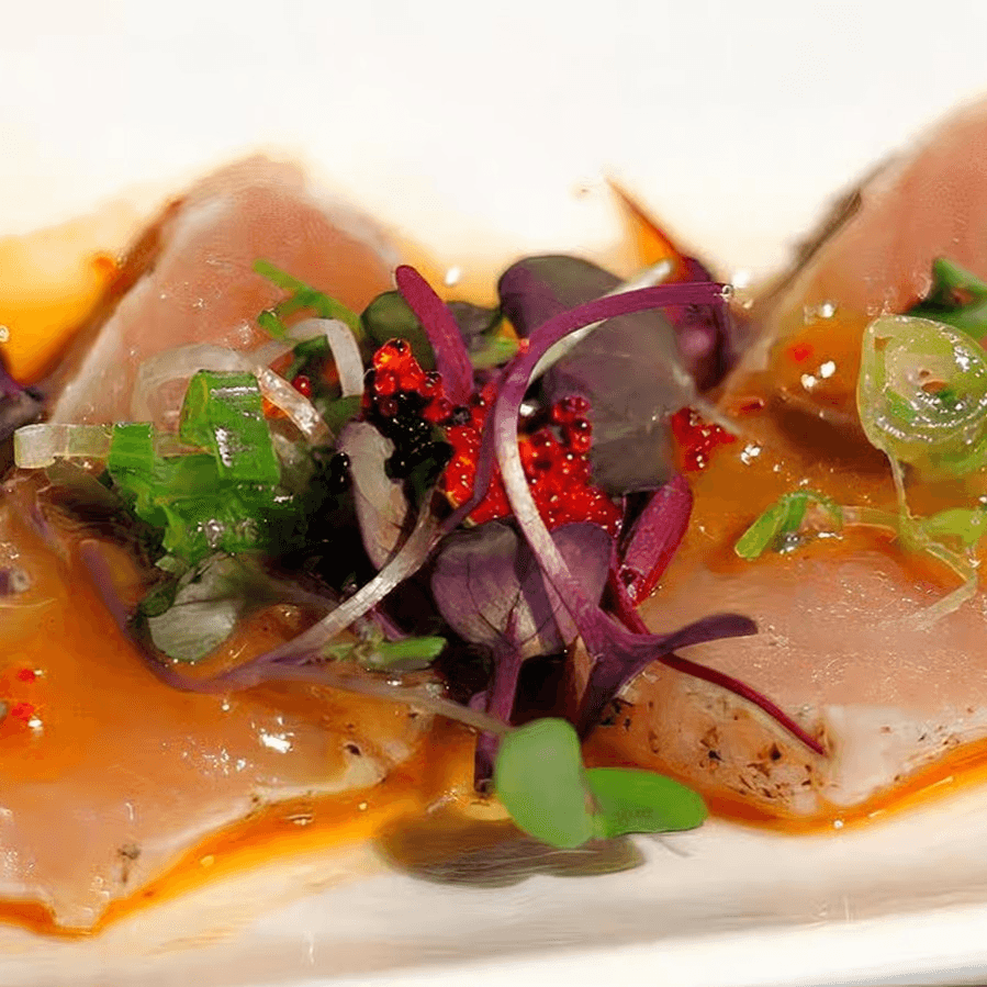 Truffle Seared Salmon Carpaccio.