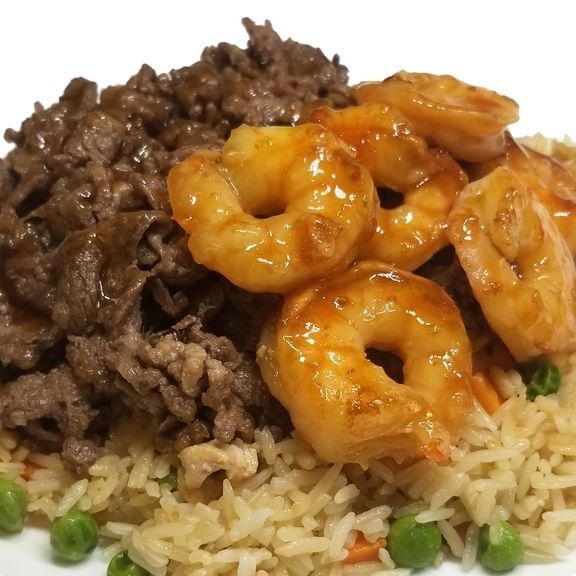 M5. Beef & Shrimp Teriyaki Bowl.